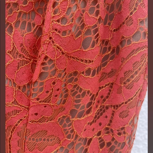 Dress The Population Lace Tiered Cocktail Orange Dress EUC - Picture 3 of 3